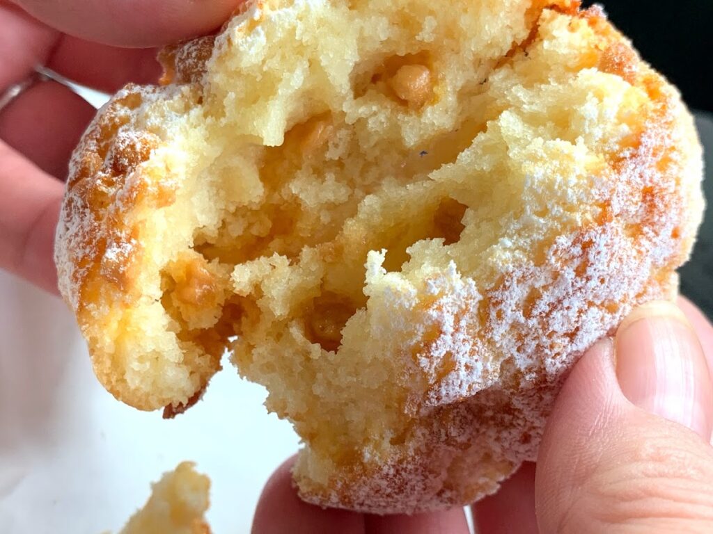 キャラメルチップスコーンの割った断面