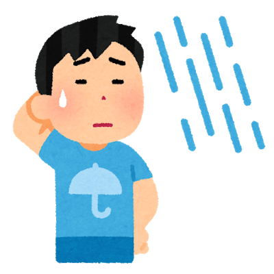 沖縄で見られるかたぶい（片降り）の空模様