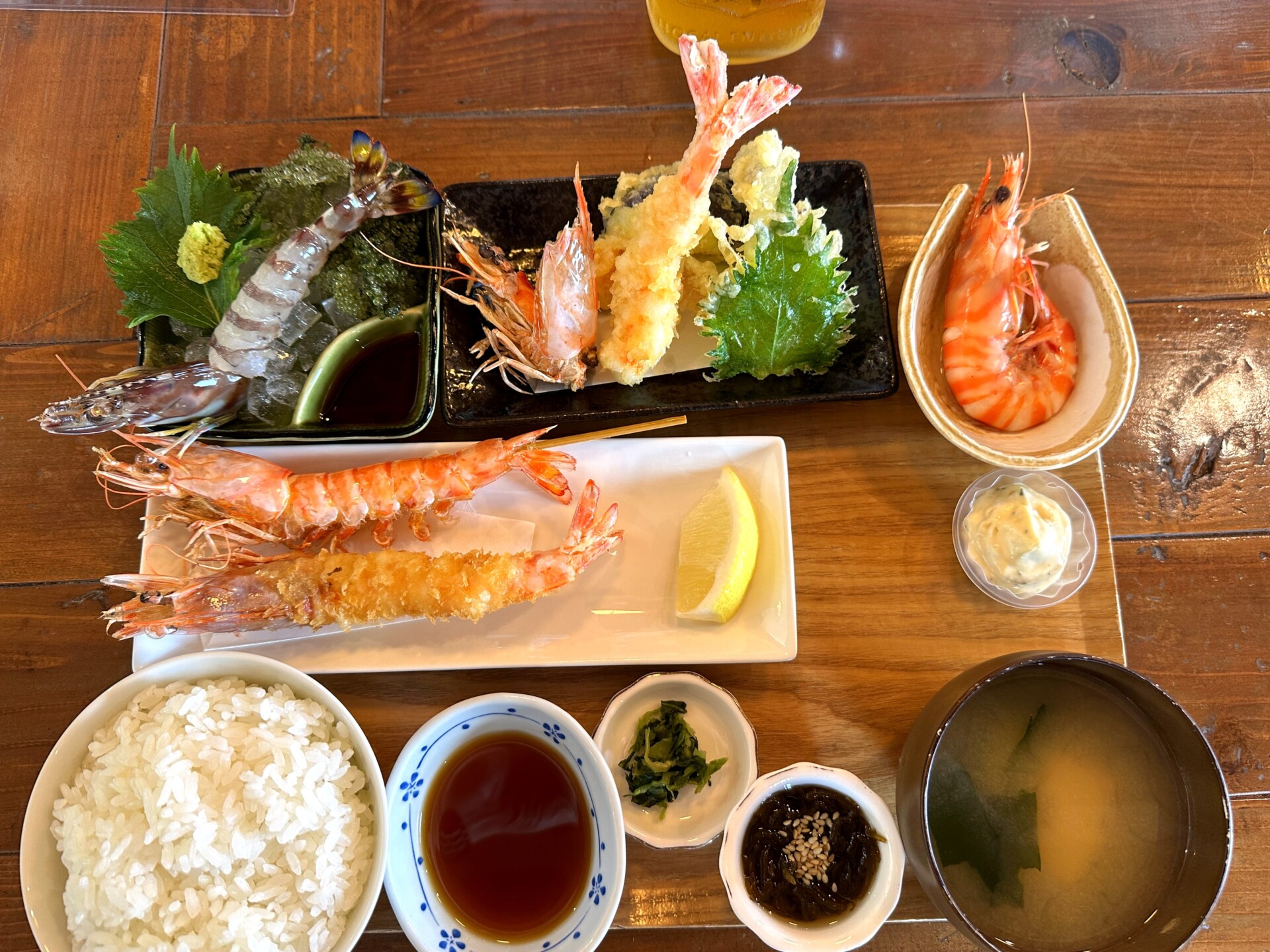 海老三昧定食 超大物 全体